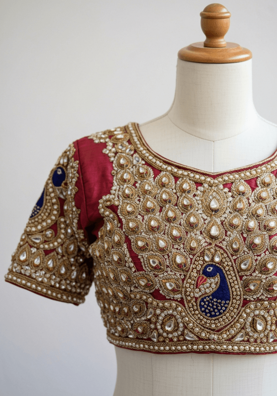 Peacock Motif Blouse